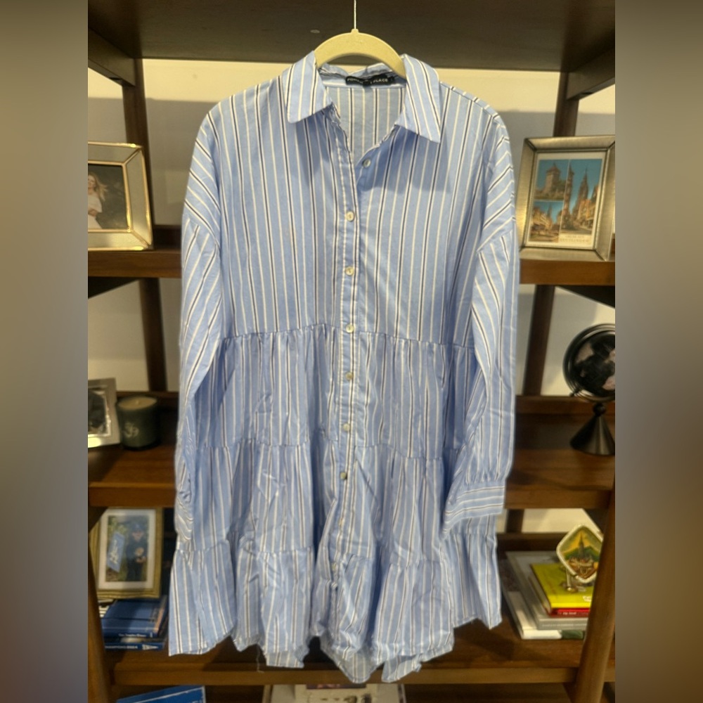 TUCKERNUCK Pomander Place Shades of Blue Striped Cara Dress - Picture 2 of 5